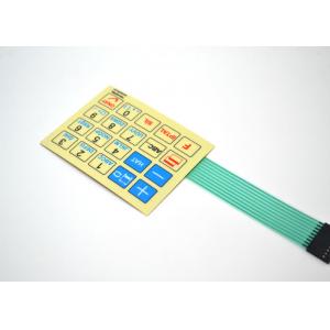 China Flexible Membrane Push Button Switch Keyboard With 2.44m Connector Cable Tail supplier