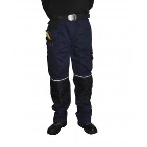 China Fashion Heavy Duty Men'S Work Uniform Pants With Decorative Reflective Piping supplier