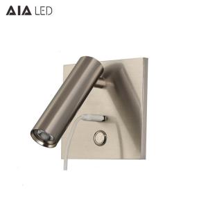 China 3years warranty recessed mounted USB led bedside wall light 3W & led headboard wall lights for hotel supplier