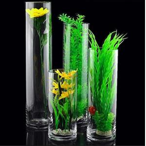 thick straight flower vase,hot sale unique vase glass