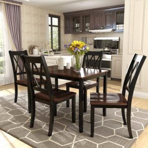 China Tomile 5 Piece Wood  Dining Table Set Home Kitchen Table And Chairs  50.7 lbs supplier