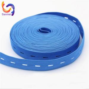 China Customized Multicolor Nylon Webbing Breathable Buttonhole Elastic Band for Garment Face Shield with Customized Width supplier