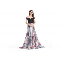 China Ladies A Line Evening Dress  , Beaded Off - Shoulder Chiffon Evening Dresses on sale