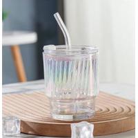 China 400ml Ribbed Glass Tumbler Water Cup for Daily Use on sale
