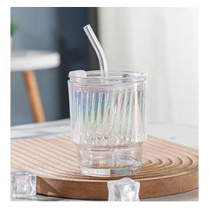 400ml Ribbed Glass Tumbler Water Cup for Daily Use