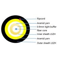 China Double Sheath FTTH Round Cable Outdoor Indoor Optical Fiber Cable 4.6mm GJYFJH on sale