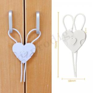Non Adhesive Door Handle Safety Lock Bendable Childproof White Color