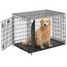 China Solid Construction 15kgs 123cm Foldable Metal Dog Crate wholesale