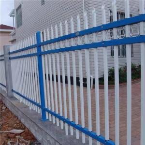 China TLSW Blue White Picket Wrought Iron Fence Panels Rustproof supplier