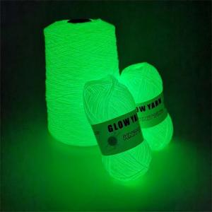 China 150D 2mm Glow Dark Yarn green Glow In The Dark Knitting Wool supplier