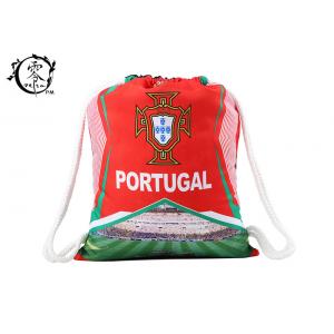 China Sport  Gym Portugal Printed Drawstring Backpack Patterned Thick Medium Sized supplier