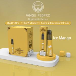 5% Nicotine Healthy Electronic Cigarette Mango Ice 2000 Puffs 6.0ml