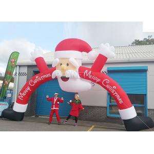 China Santa Claus Christmas Inflatable Archway 210 D Oxford Cloth For Outdoor Event supplier