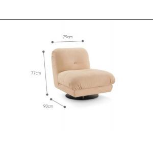 High End Hotel Lobby Furniture Simple Frosted Leather Swivel Single Lounge Chair