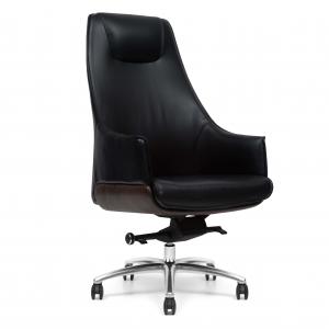 Adjustable Black Leather Revolving Chair Modern Executive Chair Moded Foam