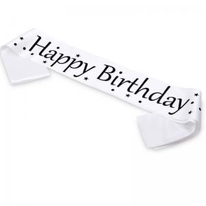 White Color Personalised Birthday Sash Various Color Heat Transfer Printing