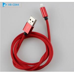 China 8 Pin Braided USB Cable / High Light Braided Cell Phone Cords Aluminum Alloy Housing supplier
