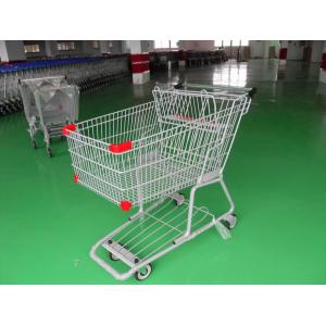 China Supermarket Metal Shopping Carts , Swivel Casters Shopping Trolley Cart supplier