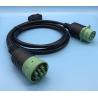 China Green Deutsch 9-Pin J1939 Female to Right Angle OBD2 OBDII Female and J1939 Male Splitter Y Cable wholesale