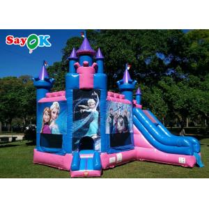 China Waterproof Inflatable Bounce House Princess Frozen Carriage Bouncy Castle With Slide supplier