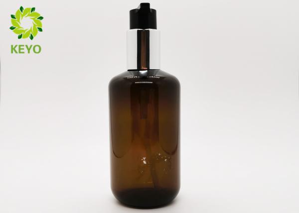 PET Shampoo Pump Dispenser Bottle 5 OZ Semitransparent Amber Color