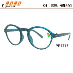 China Oval fashionable reading glasses made of plastic ,silver metal pins,suitable for men and women supplier
