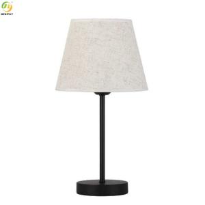 Clear Glass Linen Metal LED Bedside Table Lamp For Decoration Read