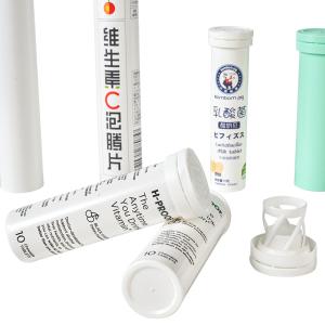 China Custom PP Vitamin Tablet Effervescent Empty Plastic Bottles Milk Tablet Tube with Flip wholesale