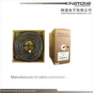 RoHS Standard PVC Jacket CATV RG11 Coax Cable 14 AWG CCS 60% AL Braid With Messenger