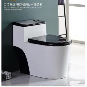 Siphon Flushing Sanitary Ware Toilet White Black Classic Style