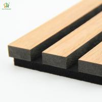 China Sunhosue Natural Veneer Oak Acoustic Panels Slat Wooden Wool Slatted Decorative Acoustic Wood Wall Panel on sale