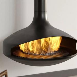 100cm Modern Wall Mounted Indoor Hanging Wood Burning Suspended Fireplace