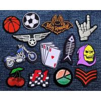 China Customized Iron On Embroidery Patch Merrowed Border For Garment Shoes Bags on sale