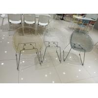 China Transparent White Acrylic Dining Chairs Polycarbonate Resin UV Resistant on sale