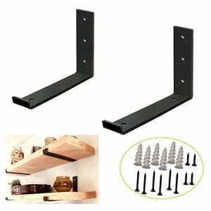 China Heavy Duty Carbon Steel Wall Bracket in Rustic Black for Floating Shelf Installation supplier