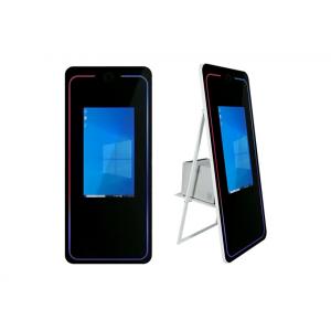 Foldable Mirrored Photo Booth Selfie Magic Mirror Booth Led Frame With Printer Case Transport