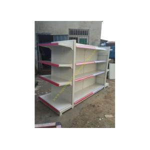 China Metallic Supermarket Display Shelving / Retail Pegboard Double - sided Shelf supplier