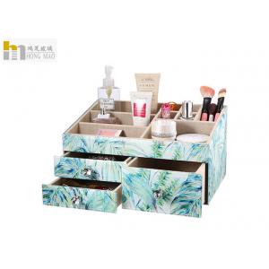 Modern Glass Wood Desk Organizer Box For Bathroom Accessories Storage