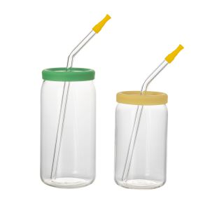 China High Borosilicate Glass Coffee Cup with Silicone Lid and Glass Straw - Customizable Drinkware wholesale