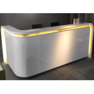 China Flat Surface MDF Painting Retail Store Cash Register Display Counter With Lighting supplier