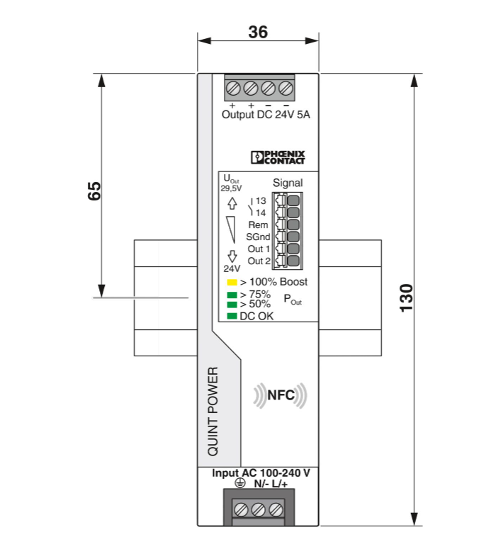 China Phoenix QUINT4-pS/1AC/24DC/5 2904600 power module, single-phase AC input, 24V DC output, 5W wholesale