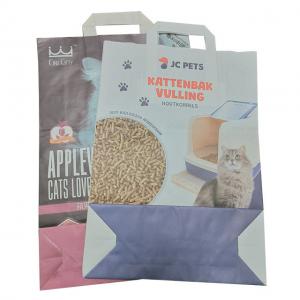 China Grease Paper Charcoal Cat Litter Biodegradable Kraft Bag Double Layer With Handle supplier