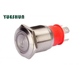 Stainless Steel Illuminated Switches Push Button Switch 12 - 24v 10A Max Current