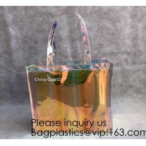 Holographic PVC Tote Bag,Shoulder Bag Laser Hologram PVC Shopping Tote Bag Lady,Clothes Shirt Swimwear sock Packaging