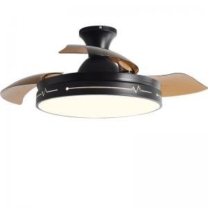 Decorative Folding Ceiling Fan With Light Remote Control Black Brown