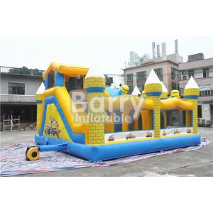 China Outdoor Kids Minions Inflatable Bouncy Castle With Slide 0.55MM PVC Tarpaulin supplier