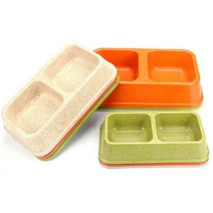 China Medium Sized Plastic Pet Bowls Bamboo Powder Rice Orange Color 275g Eco Friendly supplier
