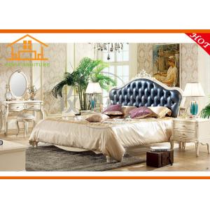 White color antique Royal luxury Classic wood veneer metal bed Single Queen King Royal luxury bedroom furniture set