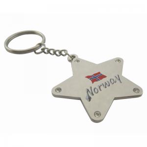 Promotional Pentagram  keychain Metal logo customized great gifts