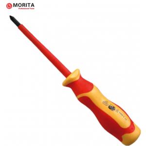 Insulated Screwdriver VDE Slotted Phillips Pozi Tip Chrome Vanadium Steel 1000 V AC High Hardness With Magnet